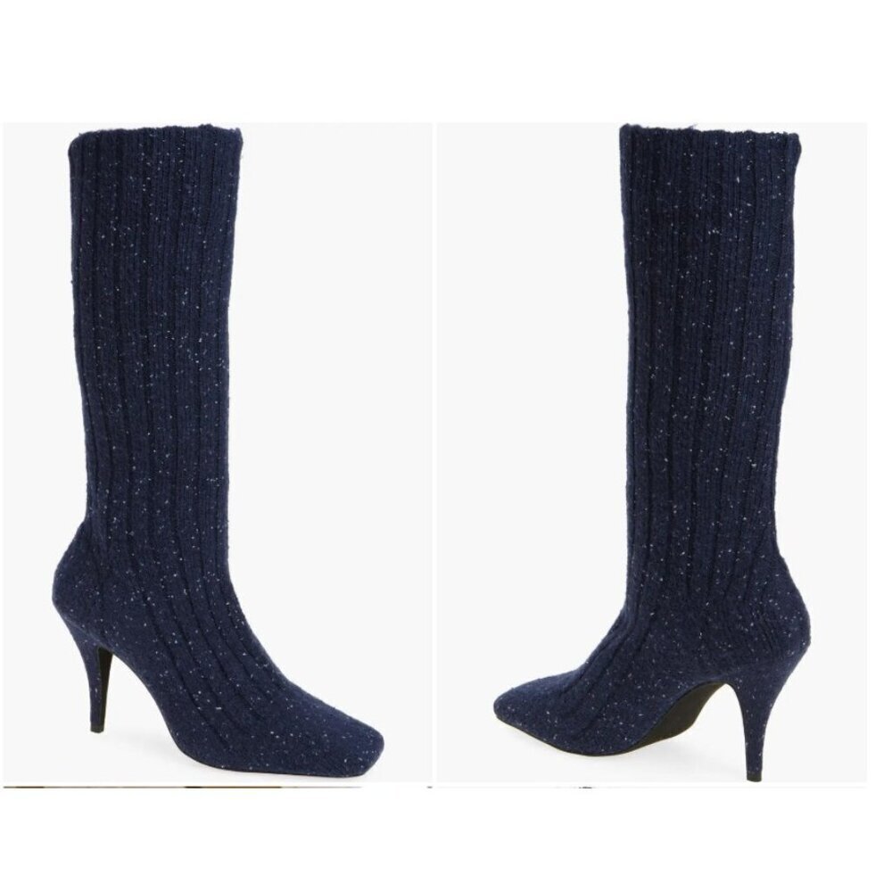 Jeffrey Campbell Women's Blue Snug Sock Boot Size 8.5